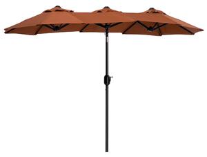Ombrellone da Giardino Doppio 285x147x227 cm in Acciaio e Poliestere Rosso