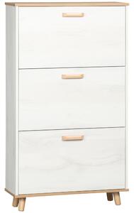 Scarpiera Salvaspazio 3 Cassetti 2 Ripiani 70x23,5x122 cm in Truciolato Bianco