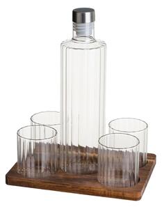 Set caraffa e bicchieri di colore naturale in vetro 1 l Linea Duo – Casa Selección