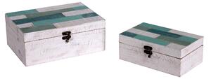 Set 2 Scatole in legno mare rettangolare