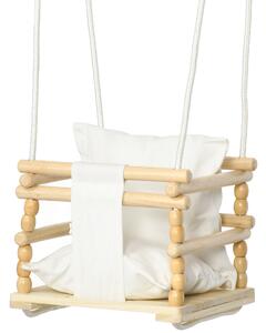 Altalena per Bambini 9-36 Mesi 30x30x110-180 cm in Legno e Cotone