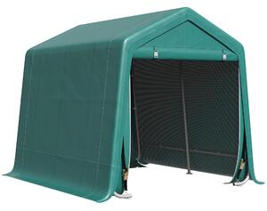 Tendone Garage per Auto Attrezzi 240x200x202 cm in Metallo e Tessuto Polietilene Verde