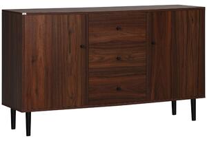 Credenza Moderna per Soggiorno 127x40x76 cm 2 Armadietti e 3 Cassetti in Truciolato e Legno Marrone