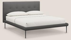 Midori letto imbottito trapuntato in ecopelle con piedini alti T04 ant