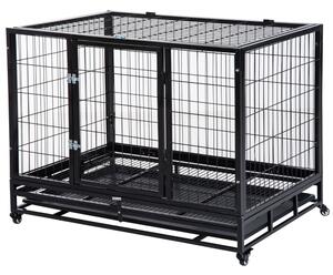 Box per Cani da Interno Esterno con Rotelle 92×62×75 cm