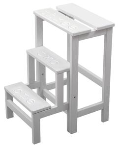Sgabello Scaletta 60x40x46 cm in Legno Bianco