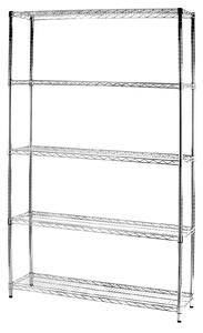 Scaffale 5 Ripiani 120x35x200 cm in Metallo Cromato Tosini
