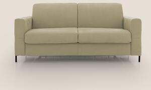Ortensia divano letto materasso H18 cm con piedi alti in elegante micr
