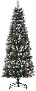 Albero di Natale Artificiale Innevato 180 cm 539 Rami con Bacche Verde
