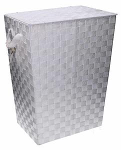 Cesto Portabiancheria in poliestere bianco rettangolare cm 40x30xh53