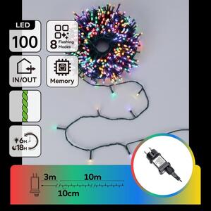 Aigostar - Catena luminosa natalizia LED per esterni 100 LED, 8 funzioni, 13 m, IP44, multicolore