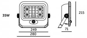 Proiettore solare a LED con sensore MHCS LED/20W/3,2V IP65 10000 mAh + telecomando