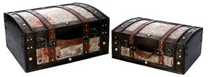 Set 2 Scatole in Legno nero rettangolare