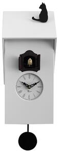 Orologio a Cucù da Parete 17x37x12 cm con Gatto Pirondini Italia Vicenza Bianco