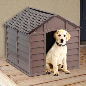 Cuccia per Cane Taglia Piccola in Pvc Smontabile 71X71X68Cm Beige/Marrone