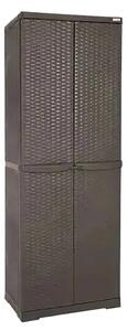 TRIOPLAST Armadio da Esterno Portascope in Plastica 2 ante 3 ripiani Dimensioni 65x45x178 cm colore Wenge