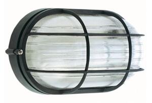 Lampada Plafoniera Ovale Grande con Gabbia Colore Nero per Esterno Linea Industriale Sovil