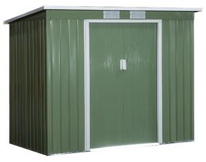 Casetta Box da Giardino 213x130x173 cm in Acciaio Verde
