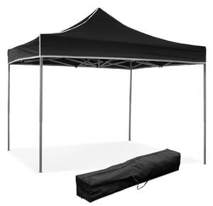 Gazebo Richiudibile Pieghevole 3x3m in Acciaio e PVC Impermeabile Nero