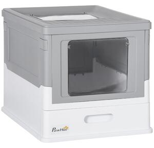 Lettiera per Gatti 47,5x35,5x36,7 cm in PP Bianco e Grigio