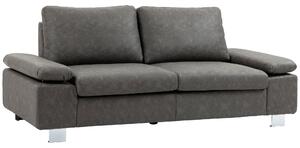 Divano 2 Posti 200x88x86 cm Seduta Imbottita e Braccioli Regolabili in Similpelle Grigio