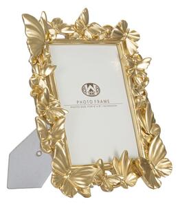 Cornice Oro Butterflies 24,5x4x30,5 cm in Poliresina e Vetro Oro
