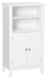 Mobiletto da Bagno 1 Mensola 2 Ante 50x30x93 cm in Legno Bianco