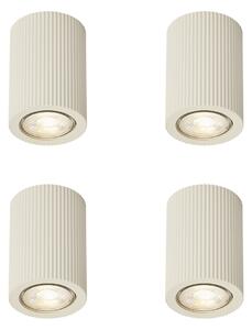 Set di 4 faretti da soffitto Japandi beige - Sprawl