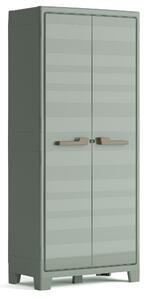 Armadio da Giardino 4 Ripiani 80x44x182 cm Keter Planet Outdoor Alto Grigio e Verde