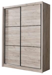 Armadio 2 Ante Scorrevoli 166x60x215 cm in Legno Laminato Effetto Quercia