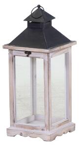 Lanterna in Legno sbiancato rettangolare cm 19x19xh42,5
