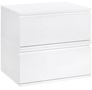 Set 2 Comodini Sospesi 49x38x23 cm in MDF e Truciolato Bianco