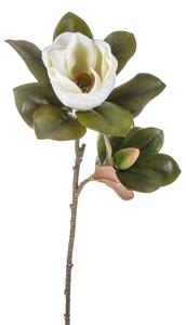 Set 2 Magnolia con 2 Fiori Artificiali Altezza 83 cm Bianco