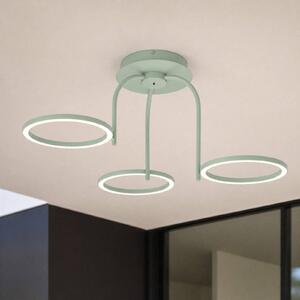 Plafoniera LED da esterni Lucande Sylvara, verde, CCT, a 3 luci Sylvara Lucande, dimmerabile, Verde, Metallo, Design, Plafoniere LED