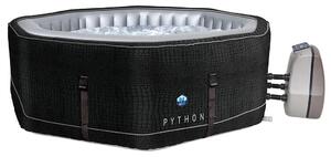 Vasca Idromassaggio da Esterno Gonfiabile Riscaldata 5/6 Posti 185x185x70 cm NetSpa Python Nera