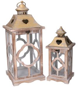 Set 2 Lanterne in Legno naturale