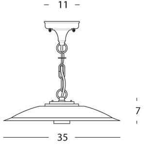 Lampada Sospesa Grande Colore Grigio per Esterno Linea Piatto Antico Livos