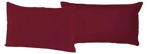 Coppia di Federe 52x82 cm in Cotone Tinta Unita Bordeaux