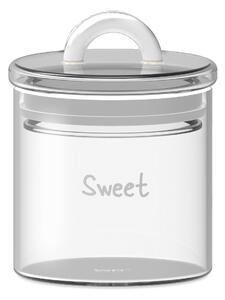 WD Lifestyle WD601B Barattolo Zuccheriera 300ml Sweet Vetro Borosilicato Manico Bianco Tappo Ermetico