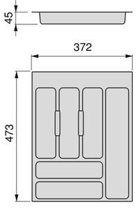 Portaposate per Cassetto 37x47 cm in Plastica Emuca Grigio