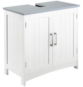 Mobile Sotto Lavello 2 Ante 1 Ripiano 60x33x60 cm in MDF Bianco