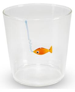 WD Lifestyle WD927AMO Bicchiere 250ml Vetro Decoro Pesce con Amo