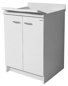 Mobile Lavatoio 60x60x85cm 2 Ante Asse in Termoplastico Montegrappa Marella Bianco