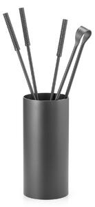 Set Camino 4 Pezzi con Barilotto Ø15x60 cm in Ferro Belfer 3002 Antracite
