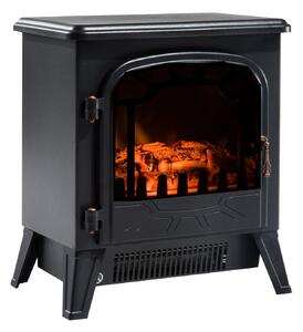 Camino Elettrico da Terra Effetto Fiamma 1800W Nero
