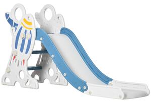 Scivolo per Bambini 157x46,5x80 cm in Plastica Bianco e Blu
