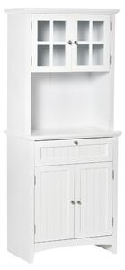 Mobile Dispensa Alto 4 Ante 1 Cassetto 68,6x40x164 cm in MDF Bianco