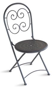Sedia Pieghevole da Giardino 41x55x91 cm in Ferro Orta Grigio Antracite