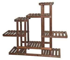 Fioriera Portavasi in Legno 120x98 cm 8 Posti Noce
