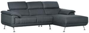 Divano Angolare 3 Posti 249,5x162,5x95 cm in Tessuto Grigio Scuro